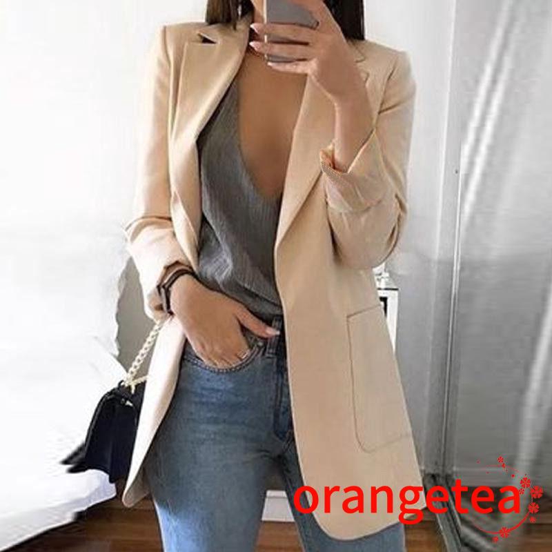 Áo Khoác Blazer Thiết Kế Đơn Giản Thanh Lịch Thời Trang Dành Cho Nữ