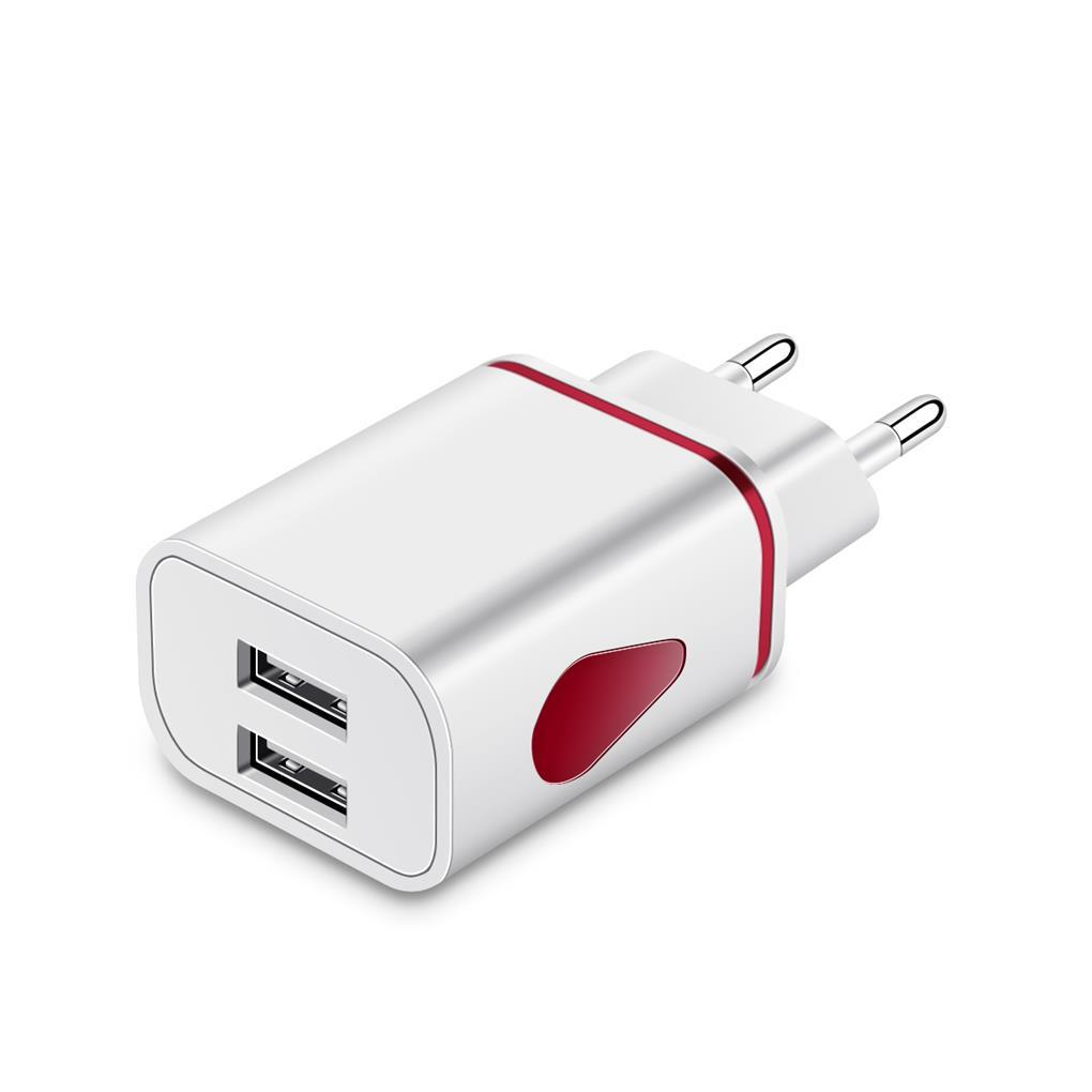 Củ Sạc EU US LED 2 Cổng USB 2 Phích Cắm AC Cho S7 EU