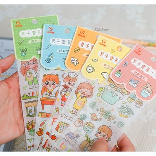 Sticker 39x6cm Cô Gái Nhỏ (Còn xanh lá + xanh dương)