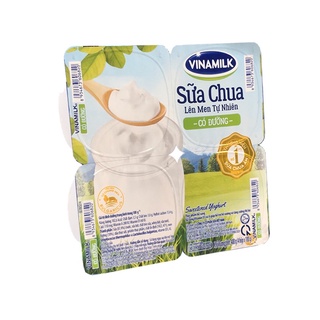 Sữa chua Vinamilk có đường - vỉ 4 hộp x 100g