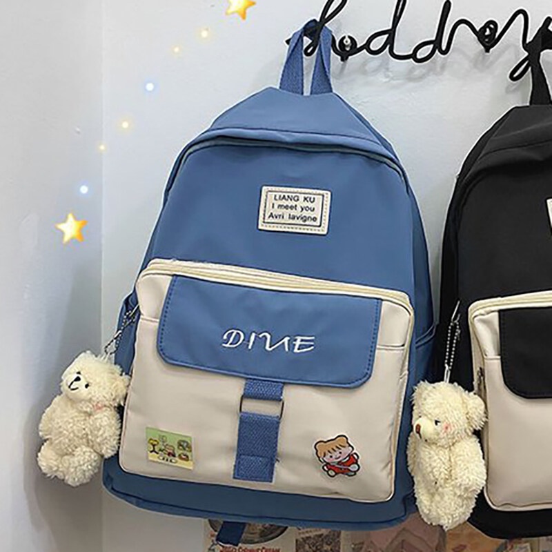 Balo Đi Học Bằng Nylon Cỡ Lớn Phong Cách Nhật Bản Dễ Thương Cho Nữ
