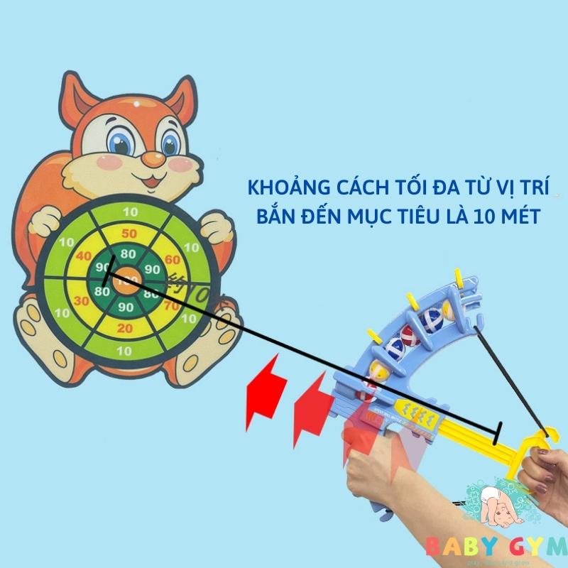 Cung bắn bóng dính mục tiêu cho bé kèm 6 bóng và móc treo BABYGYM đồ chơi vận động an toàn
