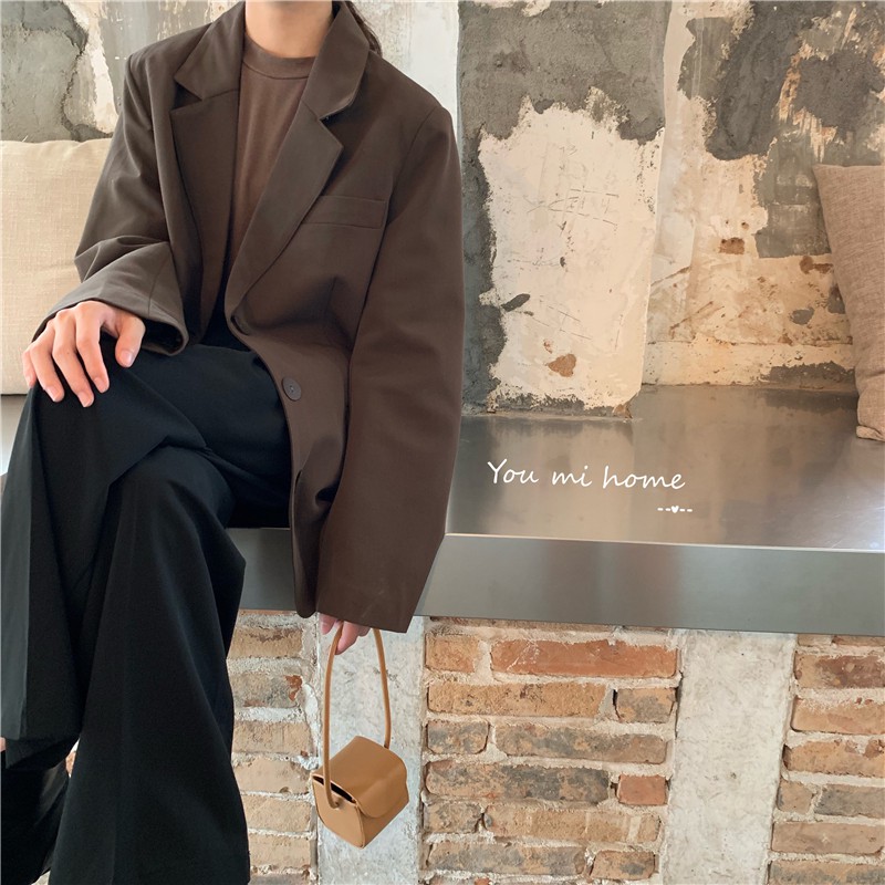 Blazer dáng rộng 2 màu nâu,đen | BigBuy360 - bigbuy360.vn