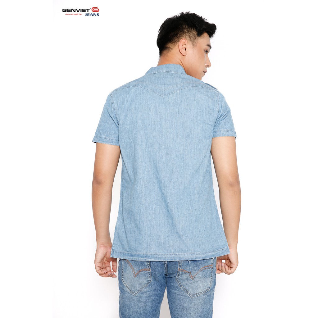 Áo sơ mi cộc tay nam X3321J407 GENVIET | BigBuy360 - bigbuy360.vn