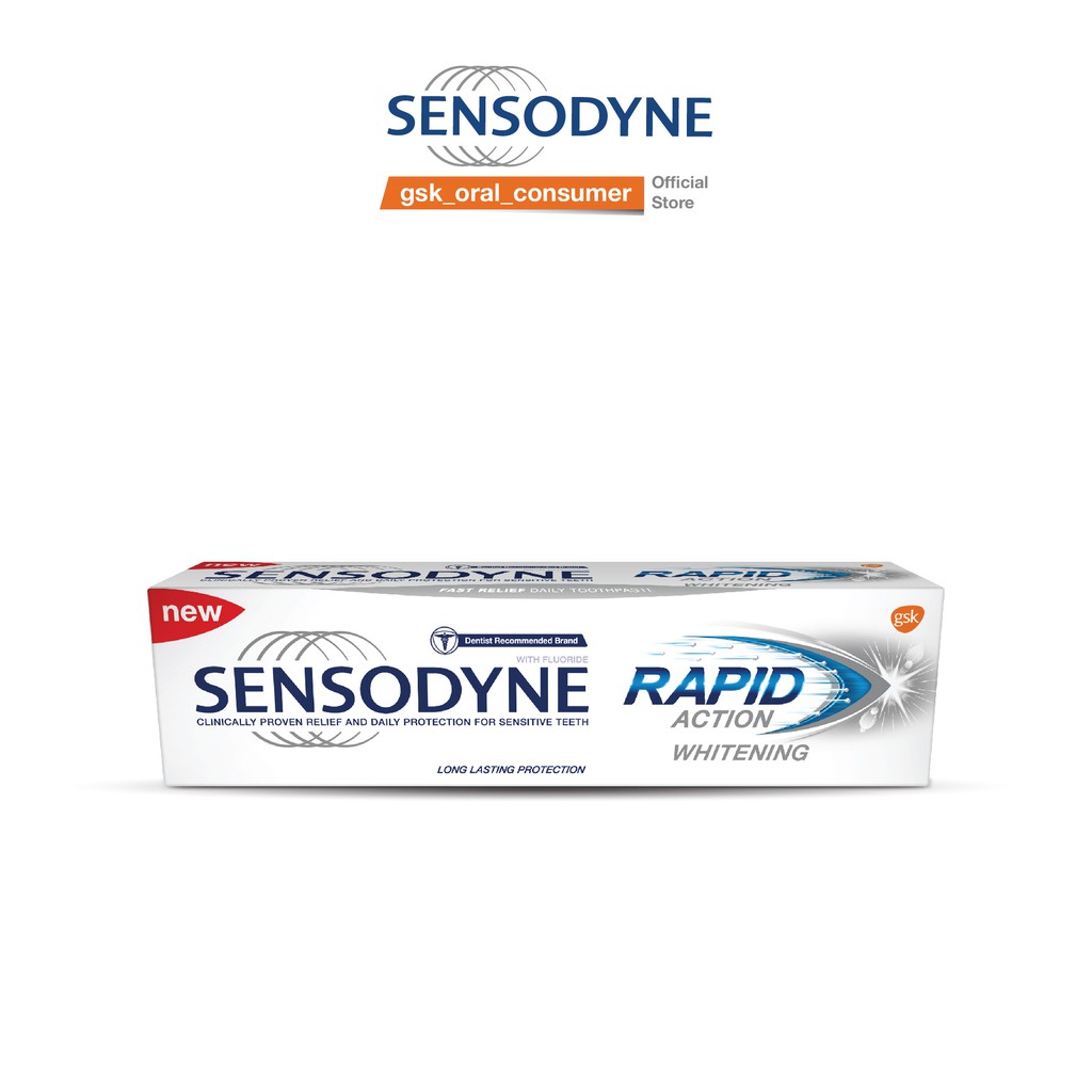 Kem đánh răng giảm ê buốt Sensodyne Rapid Action Whitening 100g giảm ê buốt nhanh và làm trắng răng tự nhiên