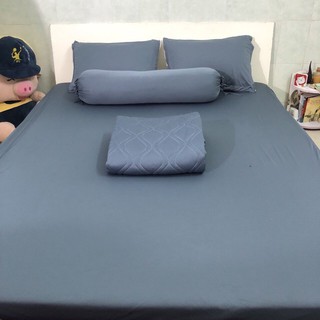 Drap thun 1m6,1m8*2m (chân nệm dưới 16 cm).ga thun - màu xám