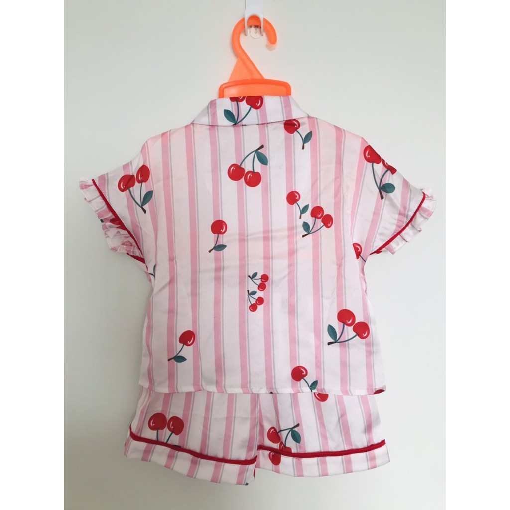 Bộ Đồ Ngủ Lụa Mềm Cho Bé Gái Pijama Cộc Tay Cho Bé Kèm Hàng Xuất Xịn Loại 1 Cho Bé Gái Size 1234Tuổi