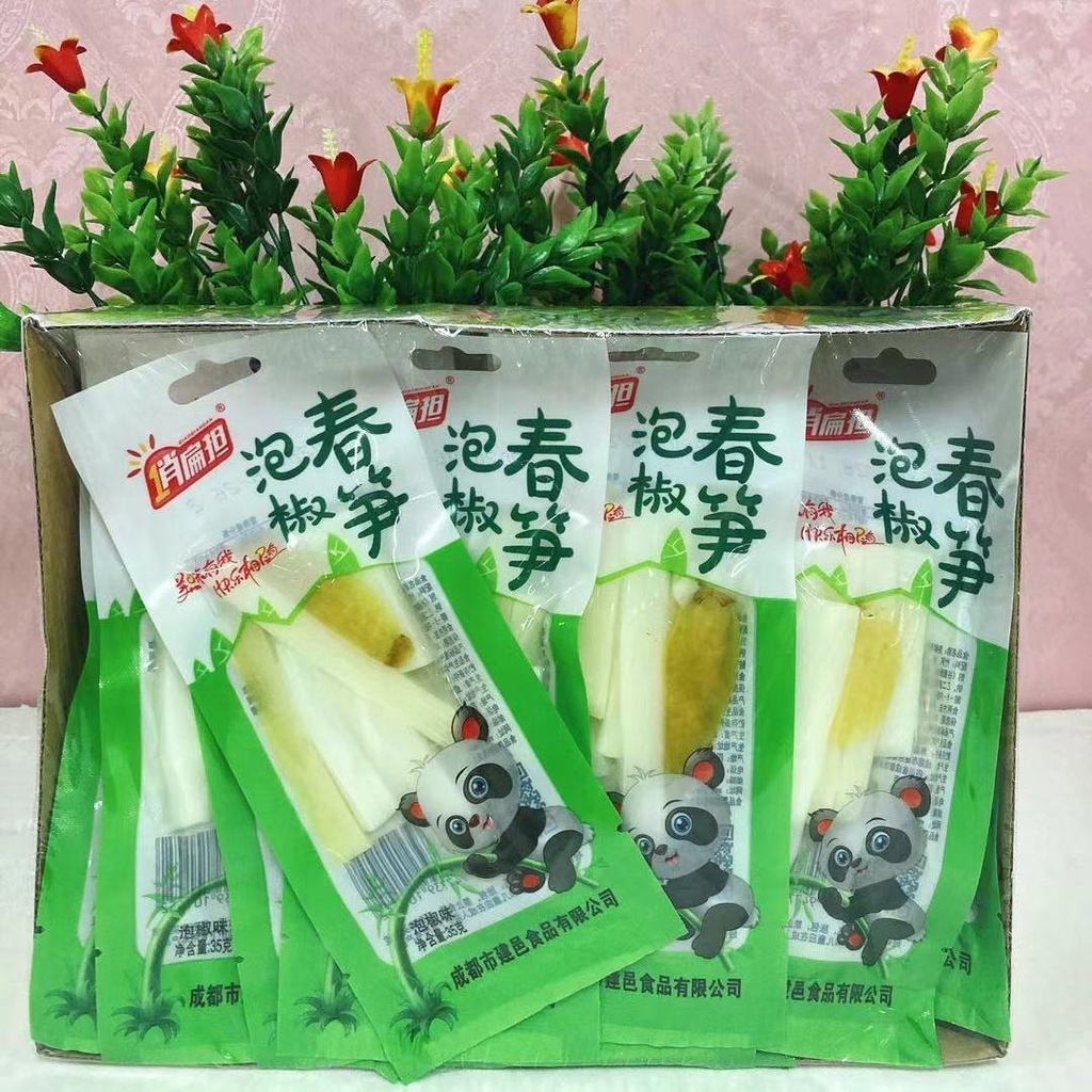 Combo 10 gói măng muối chua giòn/ măng trúc ngâm ớt xanh/ măng trúc ngâm tiêu gói 30g ăn vặt