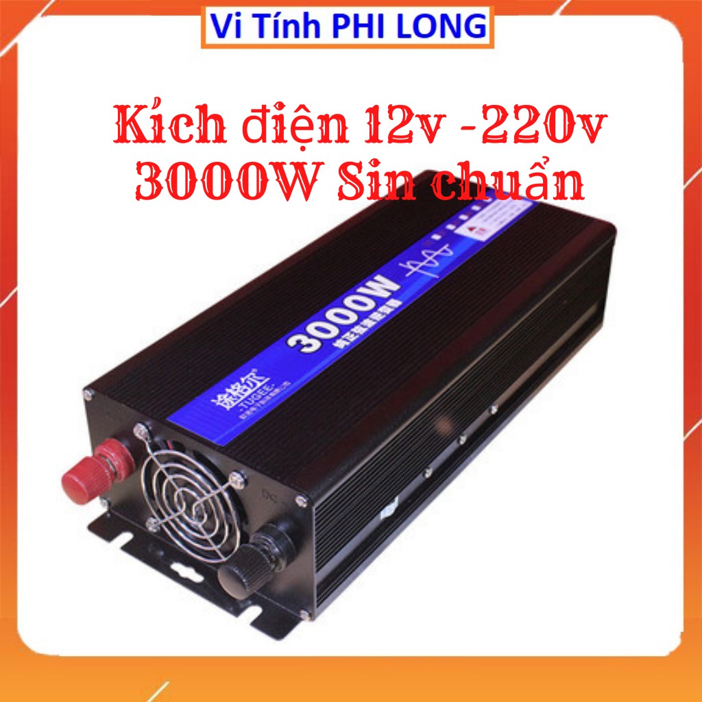 Inverter đổi điện 12v lên 220v 3000w sin chuẩn, biến nguồn DC 12v lên AC 220v sin chuẩn công suất 3000W