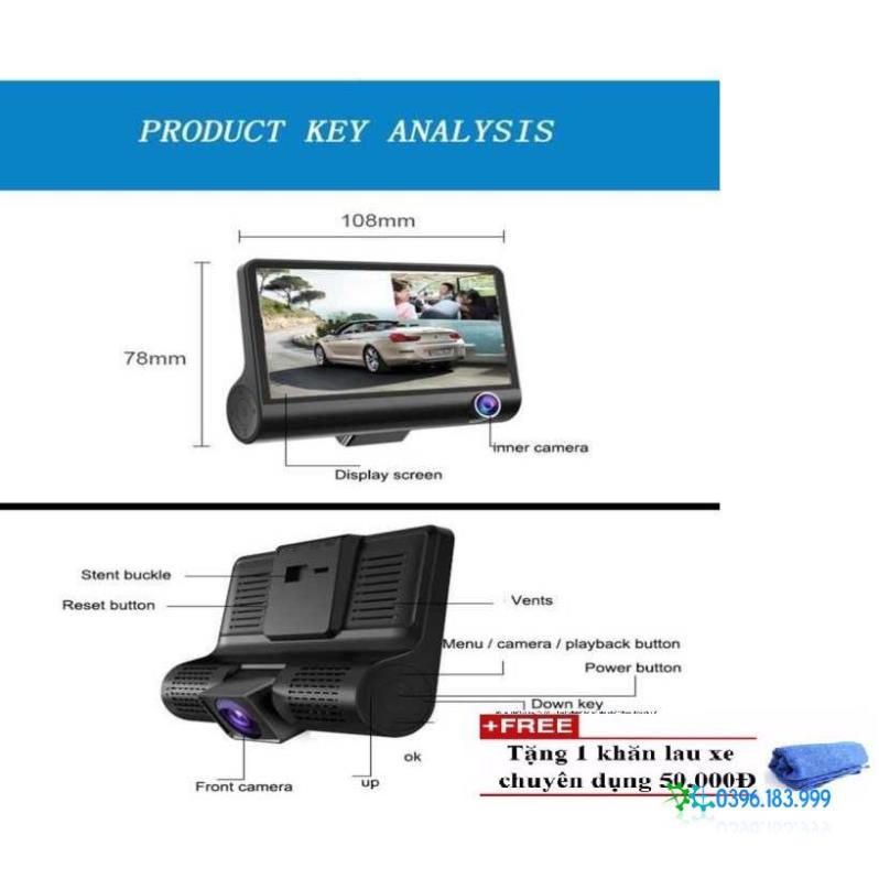 CAMERA HÀNH TRÌNH 3 MẮT ĐẲNG CẤP XE HƠI bảo hành uy tín 1 đổi 1 TẶNG KHĂN LAU XE CAO CẤP | BigBuy360 - bigbuy360.vn