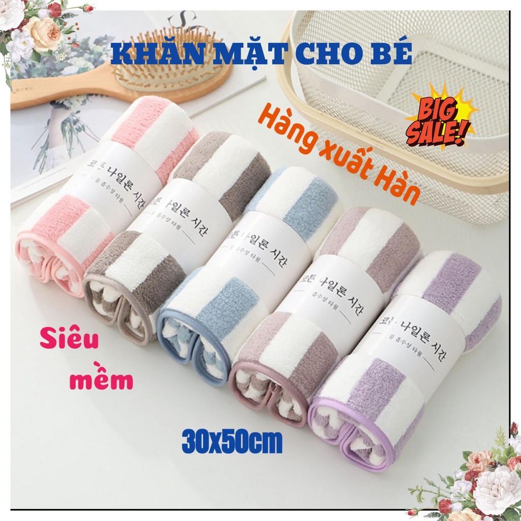 Khăn mặt cho bé SALE cao cấp xuất Hàn siêu mềm mịn – Khăn tắm cho bé kích thước 30x50cm, phù hợp với da nhạy cảm GD020