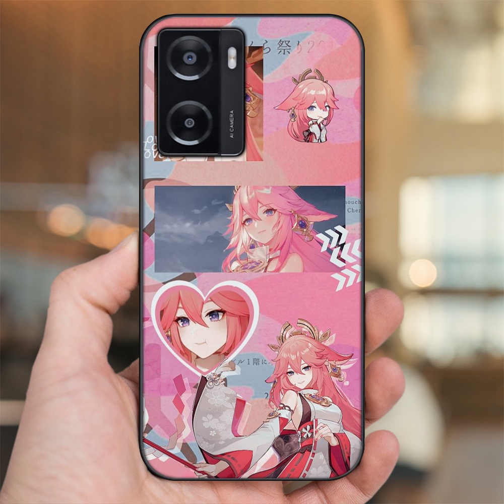 Ốp lưng Oppo A57 4G viền đen in hình Yae Miko Genshin Impact