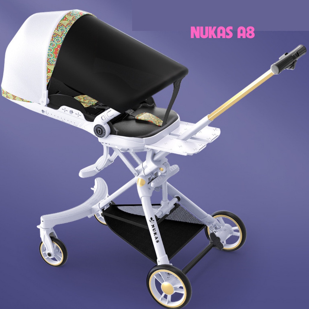 Xe đẩy 2 chiều 3 tư thế gập gọn cao cấp Nukas A8 cho bé từ sơ sinh