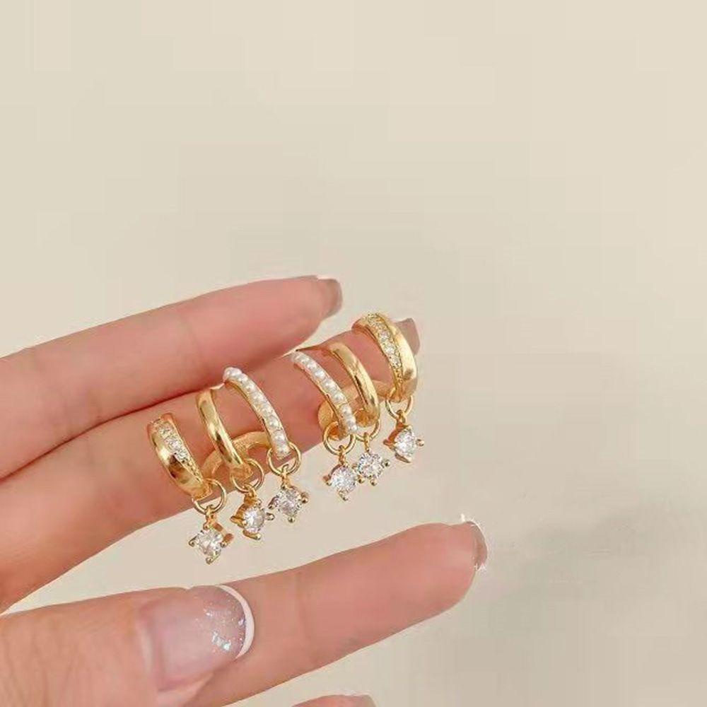 BSUNS Khuyên Tai Chuỗi Đính Đá Phong Cách Vintage