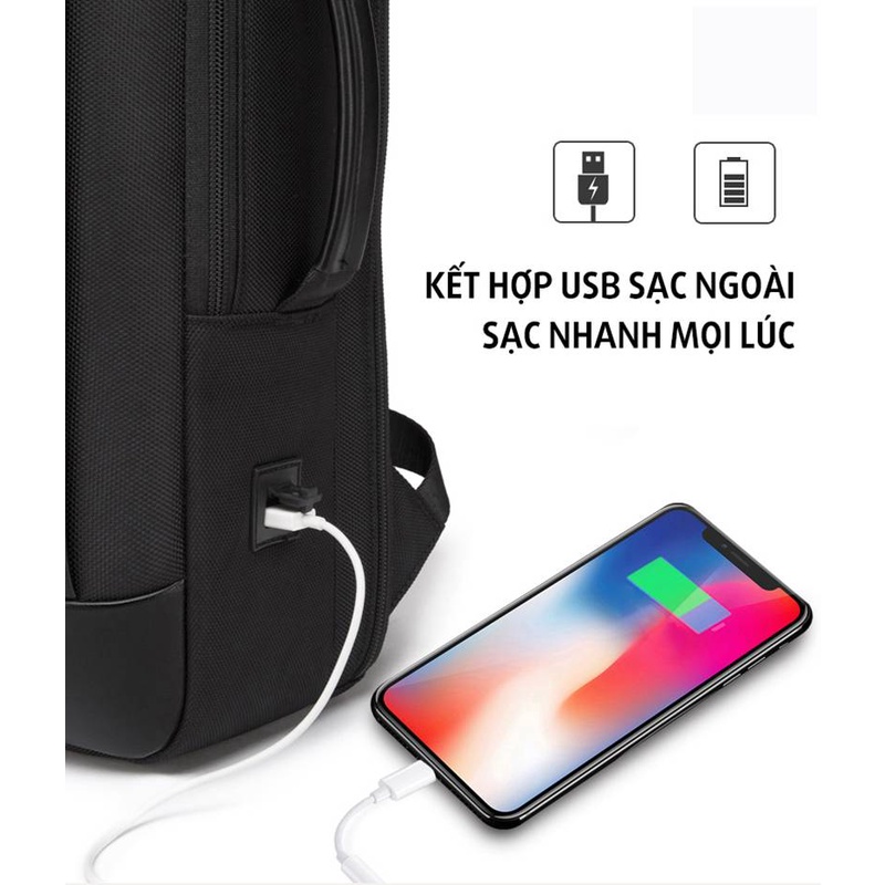 Balo Laptop Bange Metro Chống Nước, Trang Bị Cổng Sạc USB, Ngăn Chứa 17.3 Inch GLB1015
