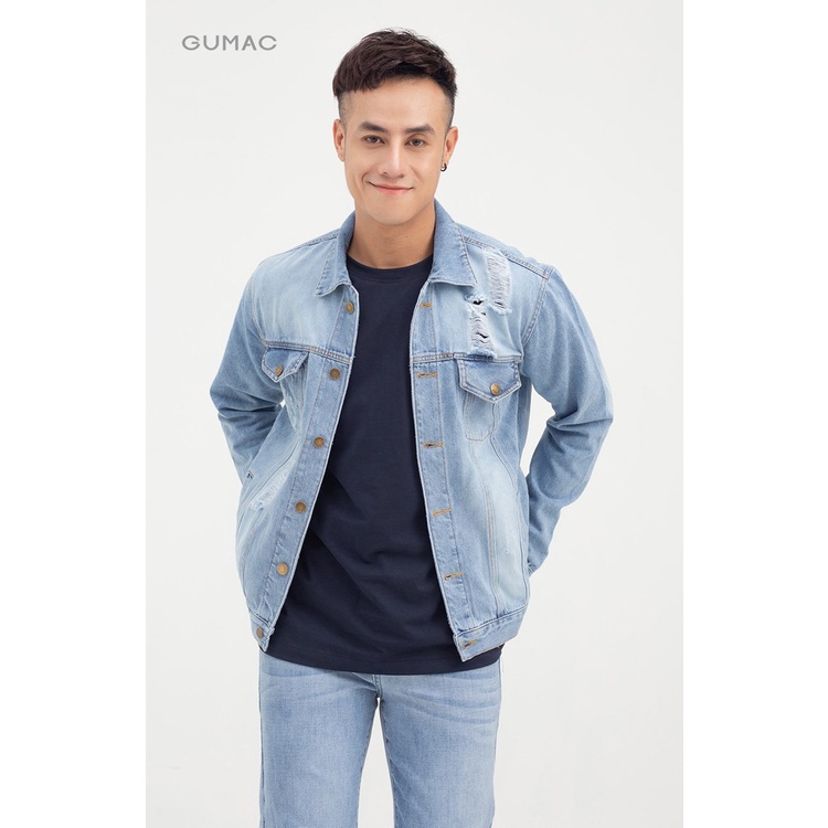 Áo khoác jeans nam cơ bản GUMAC siêu ngầu AJNB838