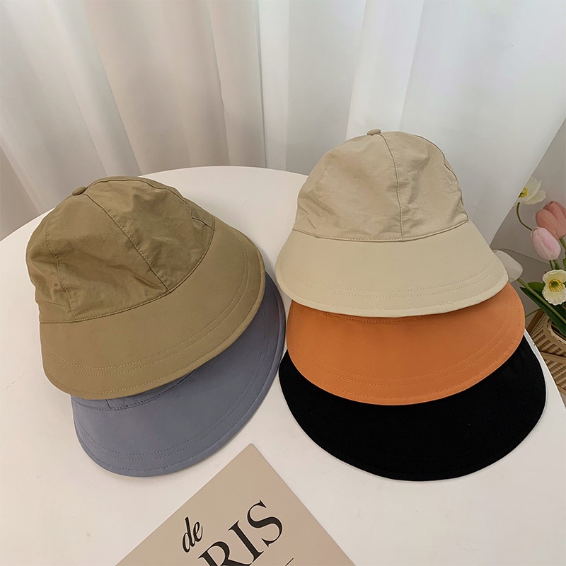 Nón Bucket Rộng Vành Chất Liệu Cotton Thoáng Khí Nhanh Khô Thiết Kế Dây Rút Tùy Chỉnh Thời Trang Mùa Hè Cho Nữ
