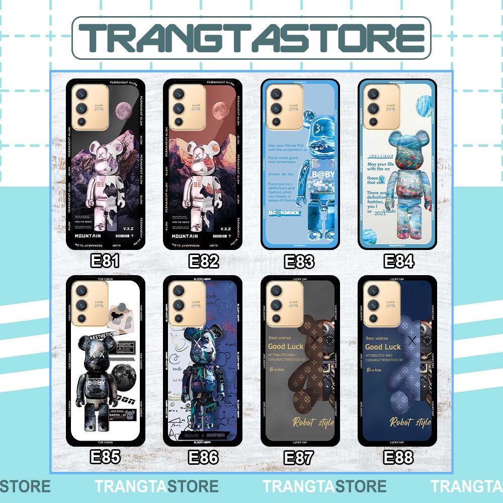 Ốp Vivo V23 in hình gấu Bearbrick,Mountain,xanh,đen,đỏ giá rẻ