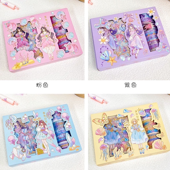 Hộp Sticker Dán Trang Trí Không Thấm Nước Hộp Qùa Công Chúa Thời Trang