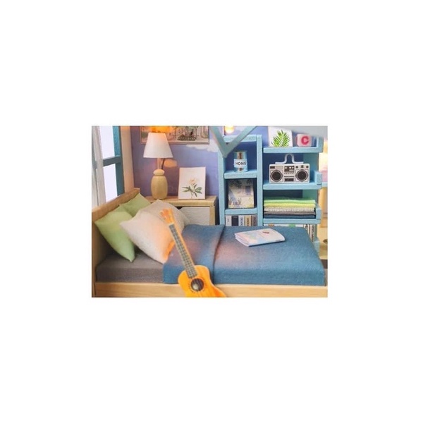 (Tặng mica,đèn,keo sữa)Mô hình nhà búp bê hiện đại bé tự lắp đô chơi diy doll house M910