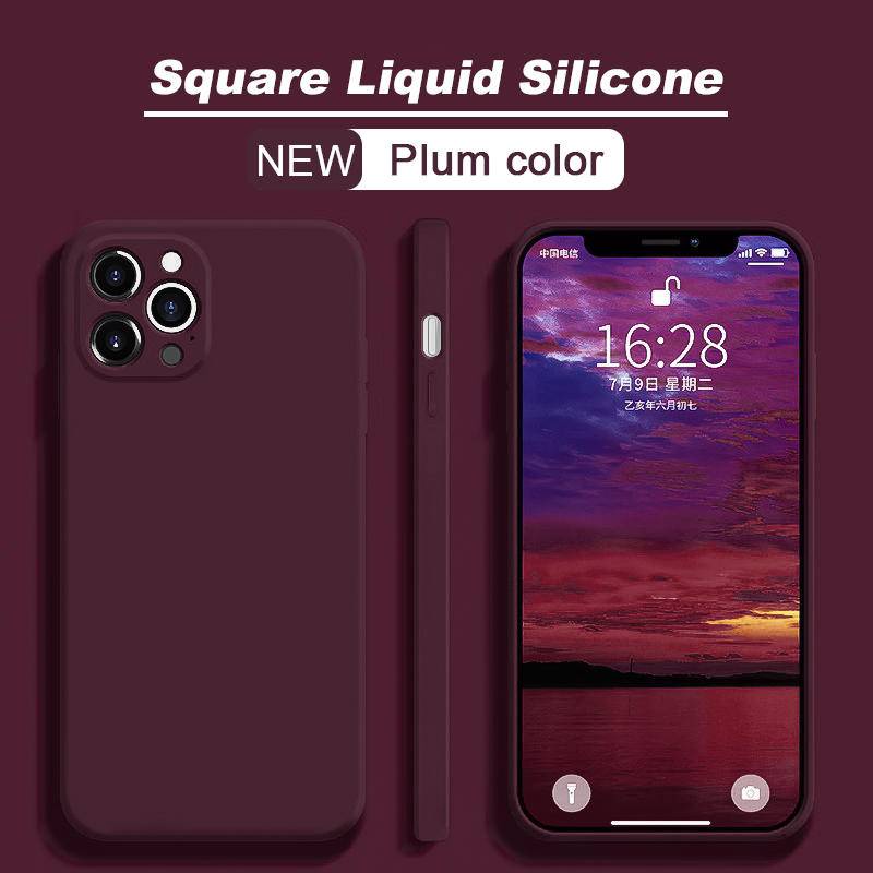 Ốp Điện Thoại Silicon Dẻo Màu Trơn Dáng Vuông Sang Trọng Cho iPhone X XS Max XR iPhone 6 7 8 Plus SE 2020 2022 SE3