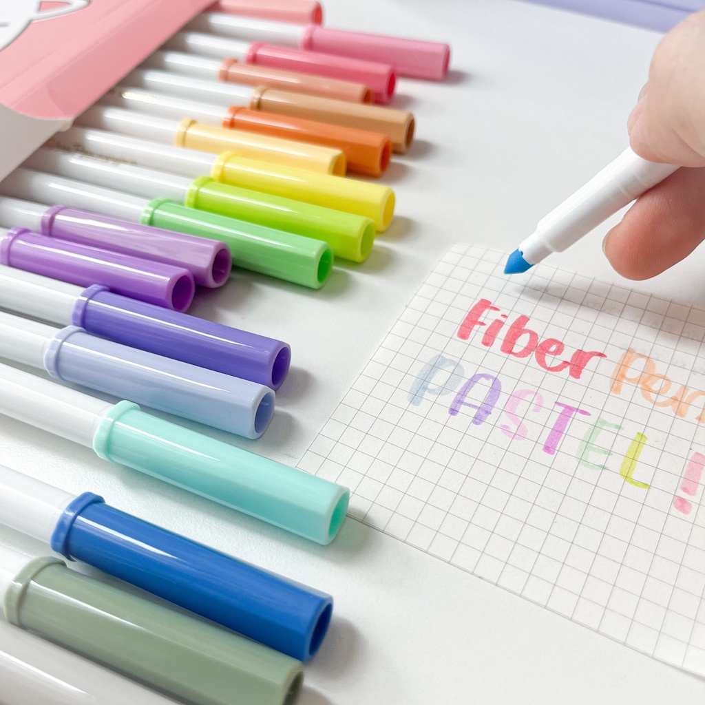 Bộ 20 màu Bút Fiber Pen PASTEL RỬA ĐƯỢC Thiên Long Colokit / Trang trí sổ