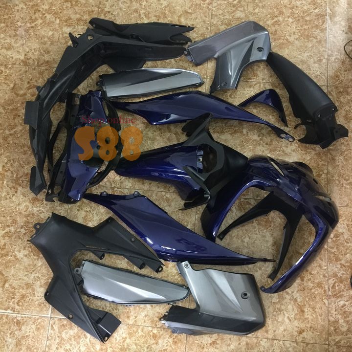 Bộ dàn áo xe WAVE S110 - RS110 đời 2009 đến 2010, nhựa ABS nguyên sinh xanh tím