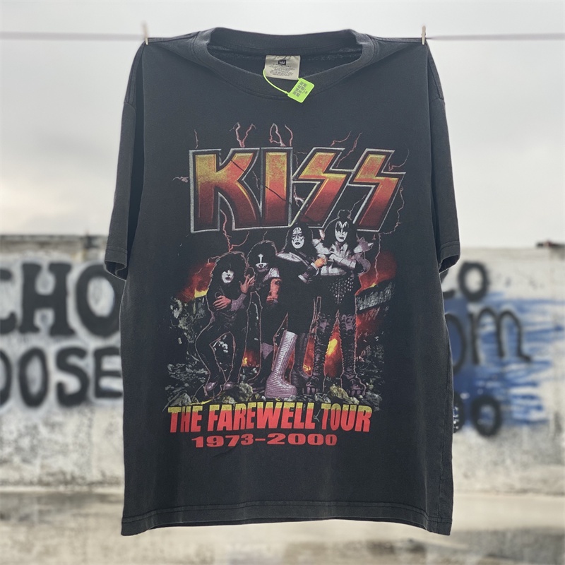 Áo Thun Tay Ngắn In Họa Tiết Ban Nhạc rock Kiss heavy metal Cá Tính Chất Lượng Cao Thoải Mái Dễ Giặt