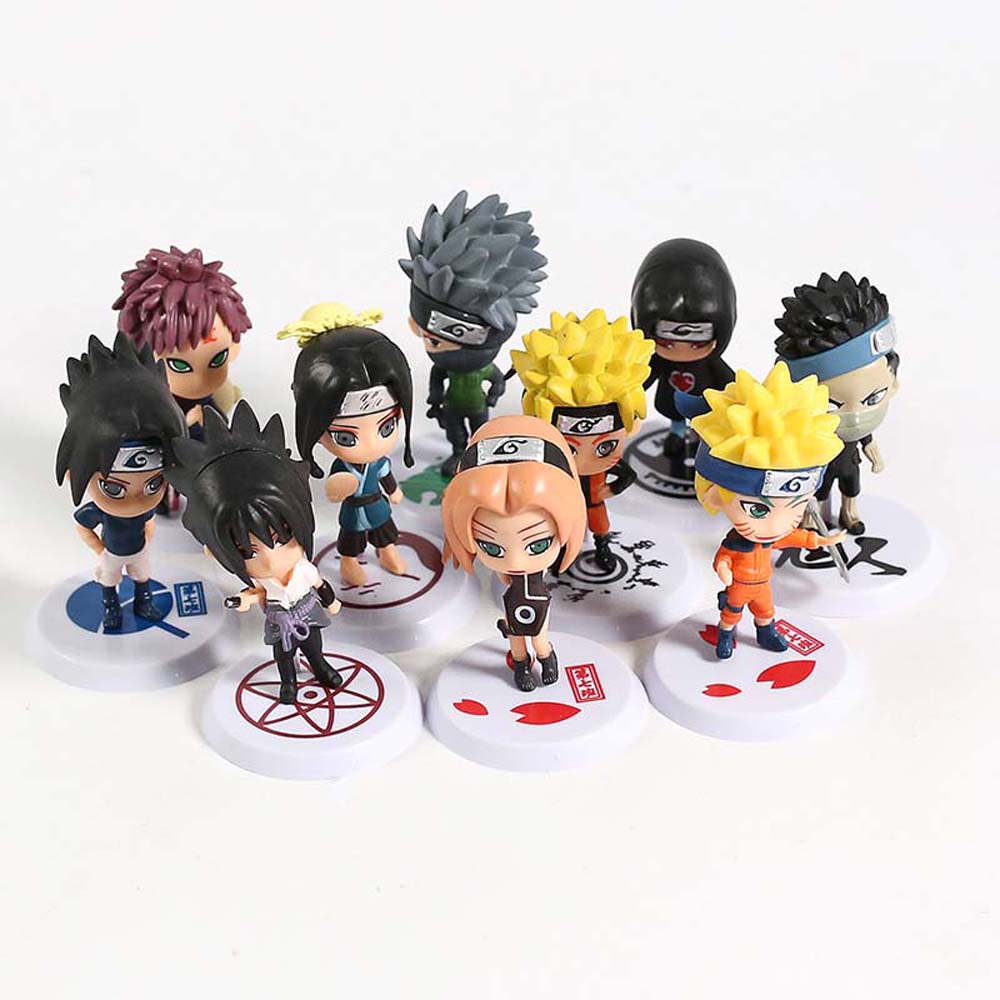 Set 10 Mô Hình Nhân Vật Phim Hoạt Hình Naruto Bằng Pvc