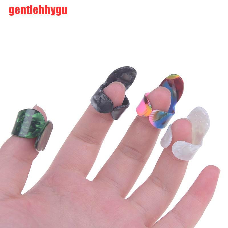 [gentlehhygu]4Pcs/set 1 Thumb + 3 Finger Guitar picks for acoustic electric bass guitar