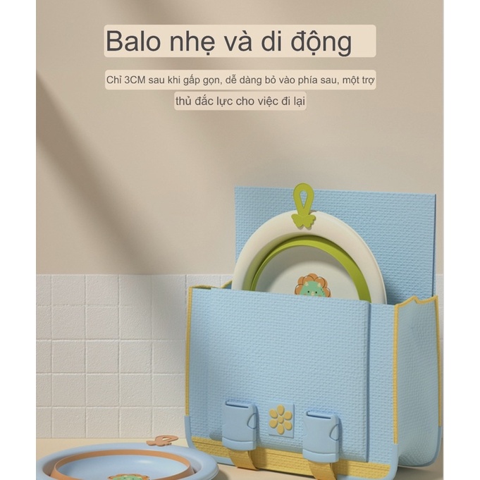 Chậu rửa mặt gấp gọn treo tường cho bé