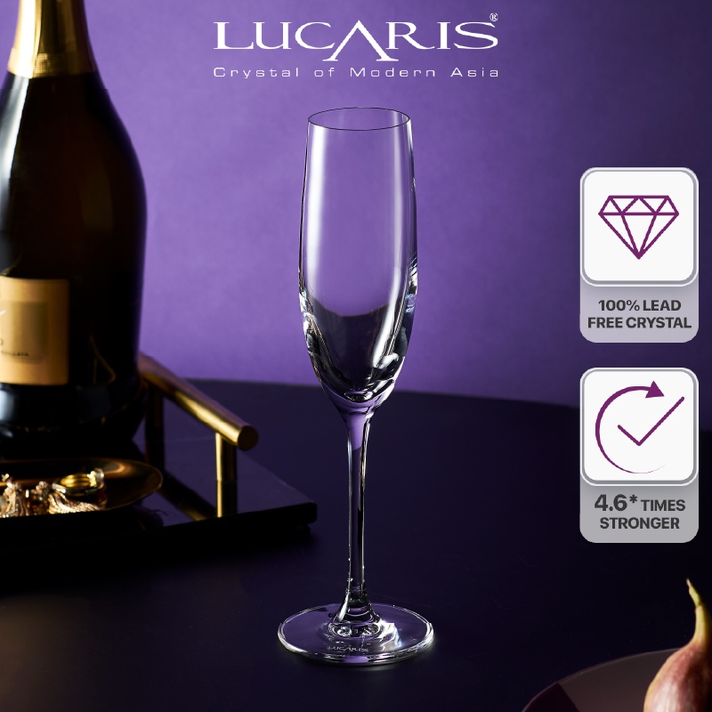 Bộ 6 Ly Uống Rượu Vang Sâm Panh Pha Lê Cao Cấp Lucaris Champagne 180ml Nhập Khẩu Chính Hãng Độ Bền Cao - Bangkok S01CP06