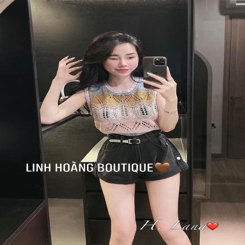 Xả Áo len vân sóng pha màu cho nữ