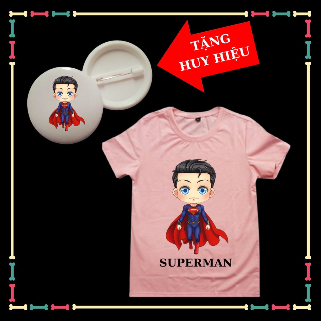 Áo thun trẻ em Siêu Nhân Superman siêu ngầu cho trẻ em-Tặng Huy Hiệu Superman