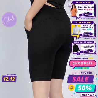 Quần legging nữ Choobe nâng mông lưng cạp cao vải thun dày dặn đùi ngố lửng ôm body bó mặc nhà tập gym yoga Q33