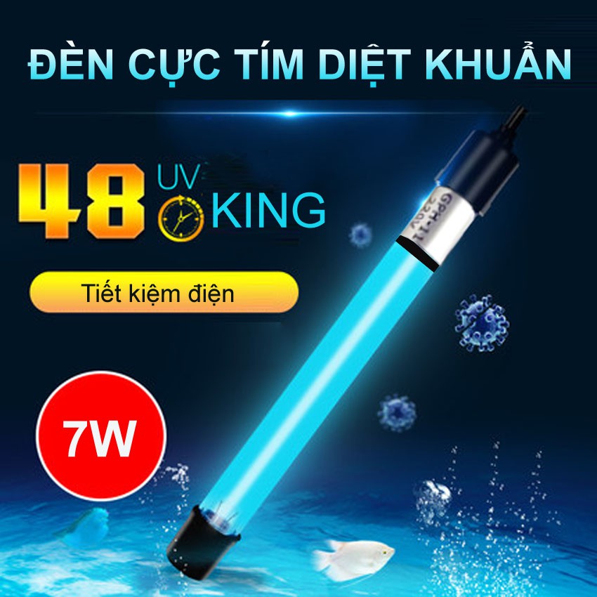 Đèn UV 7W Diệt Tảo Diệt Khuẩn Cho Bể Cá Cao Cấp Sterilization King 107 - uvkinh7w