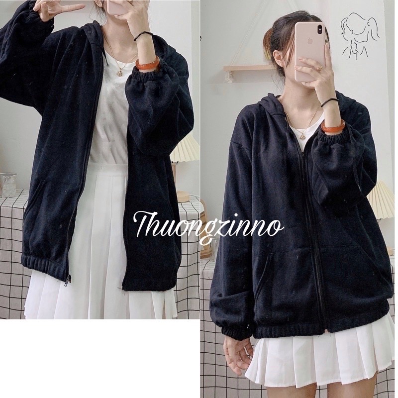 [HÀNG CHẤT LƯỢNG]Áo khoác nỉ trơn oversize phong cách ulzzang , áo hoodie nỉ mũ to form rộng | BigBuy360 - bigbuy360.vn