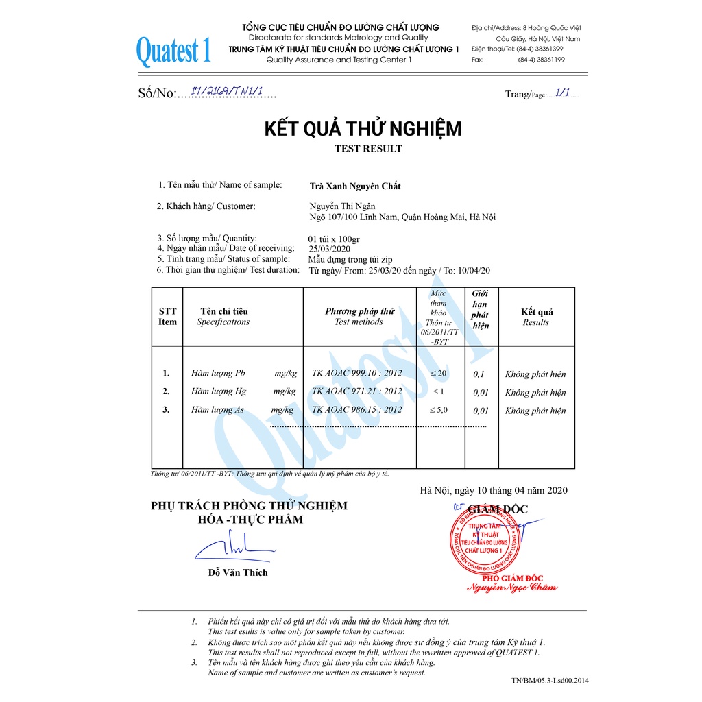 Túi 100g Bột trà xanh nguyên chất Beauty Queen .