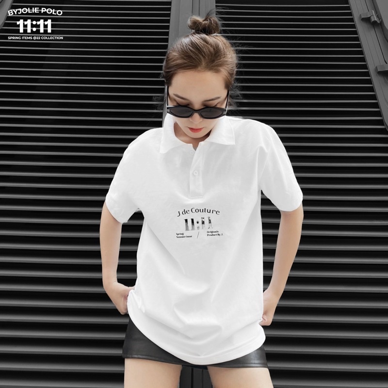 Áo polo unisex 11:11 chất cotton thoáng mát form suông