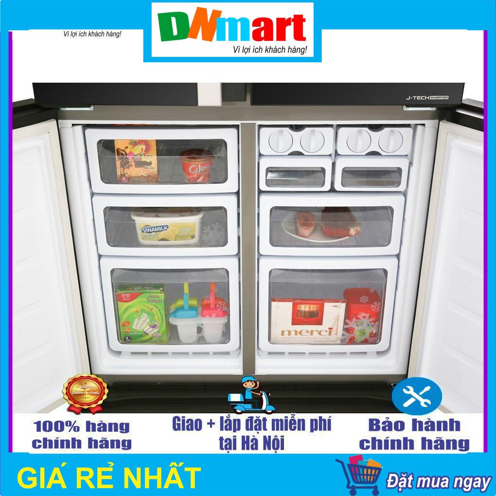 Tủ lạnh Sharp SJ-FX688VG-BK 4 cánh màu gương đen inverter 678L