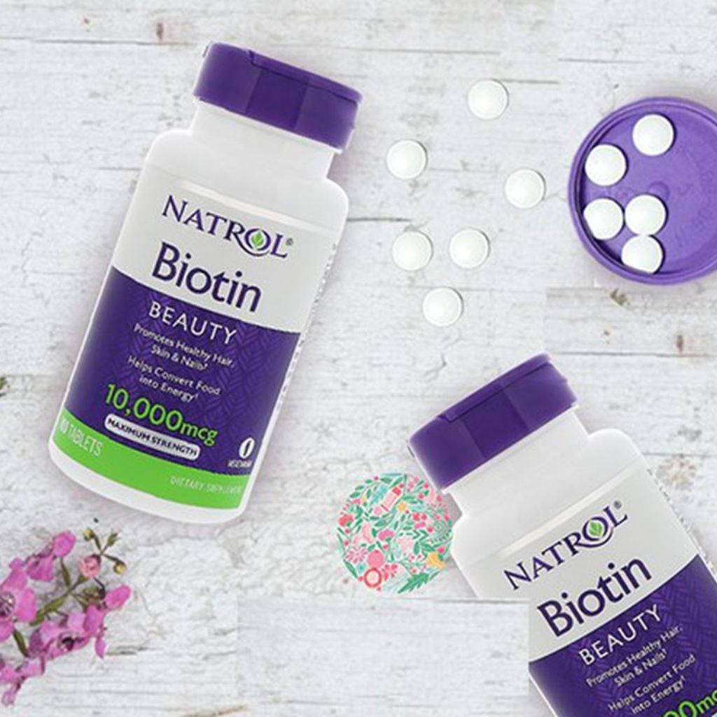 Viên uống mọc tóc móng Biotin Natrol Biotin 10000mcg USA (100v) ngăn rụng tóc, kích thích mọc tóc mẹ bean bon shop