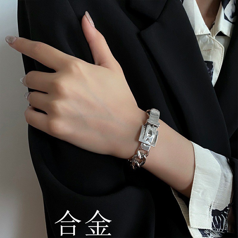 Vòng Tay Hai Lớp Bằng Thép Titan Phong Cách Hip Hop Hàn Quốc Cho Nam Và Nữ C359