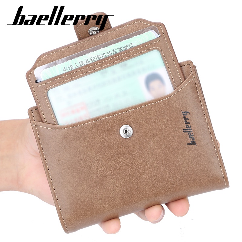 Ví Nam Baellerry Mẫu Ngắn Khóa Bấm Và Khóa Zip Nhỏ Gọn Để Giấy Tờ - D3218