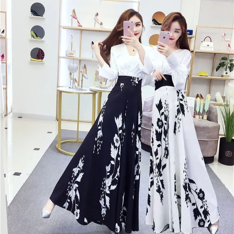 váy chống nắng dạng quần quây chống nắng quần váy chống nắng váy chống nắng jean Quần Dài Ống Rộng Lưng Cao Co Giãn Mẫu Mới 2022 Thời Trang Mùa Hè 2022 Dành Cho Nữ