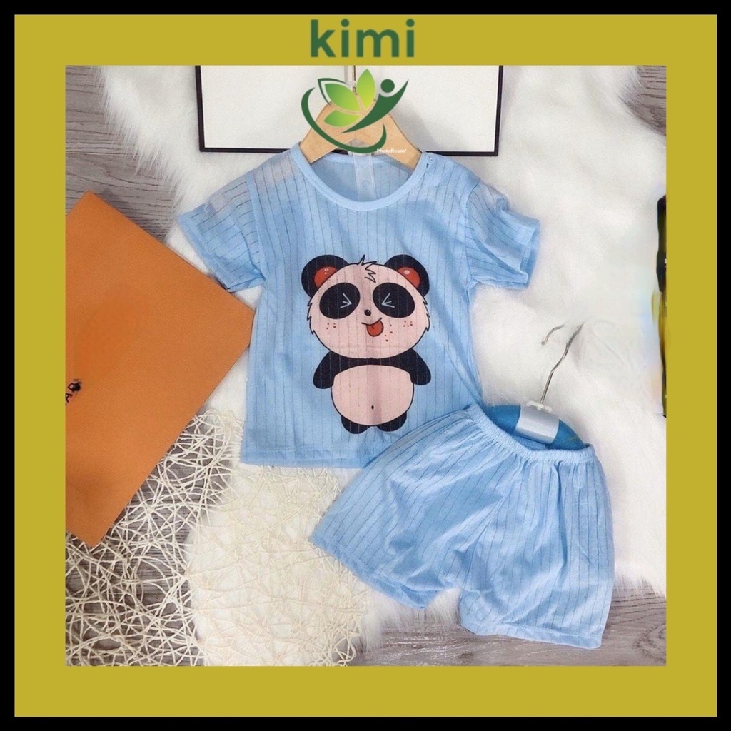 Bộ cotton giấy cộc tay ngắn tay màu cho bé trai bé gái, hàng loại 1 size 4-15kg - Kimi-Shop CT05