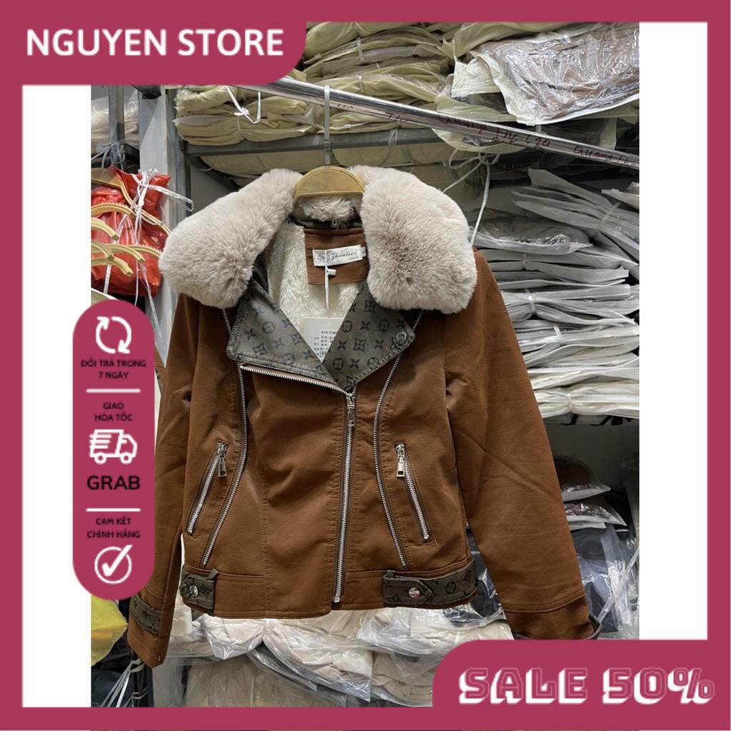 Áo Da Nữ Cổ Lông, Áo Khoác Nữ Dáng Ngắn Chất Da Lót Trần Hàng Quảng Châu Siêu Ấm, Thời Trang Mùa Động Cho Các Nàng Siêu | BigBuy360 - bigbuy360.vn