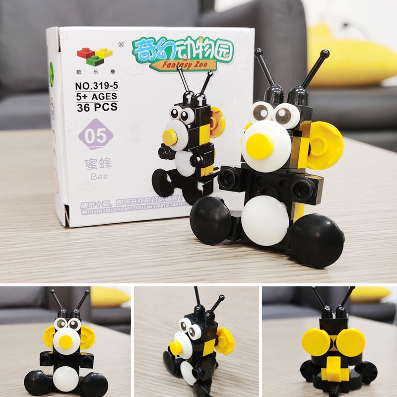 Lắp ráp mô hình các con vật, ghép hình mini chất liệu nhựa abs an toàn MALABEO KIDS