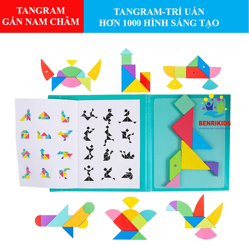 Trò Chơi Tangram Puzzle,Trí Uẩn Gắn Nam Châm Giúp Bé Tư Duy Sáng Tạo