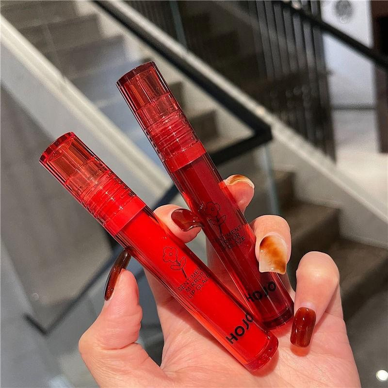 Son Kem Tint Lì HOJO Hoa Đỏ Trong Suốt Sang Chảnh Không Dính Cốc Lâu Trôi Son Tint Lì HOJO LIPGLOSS Nội Địa Trung Hot