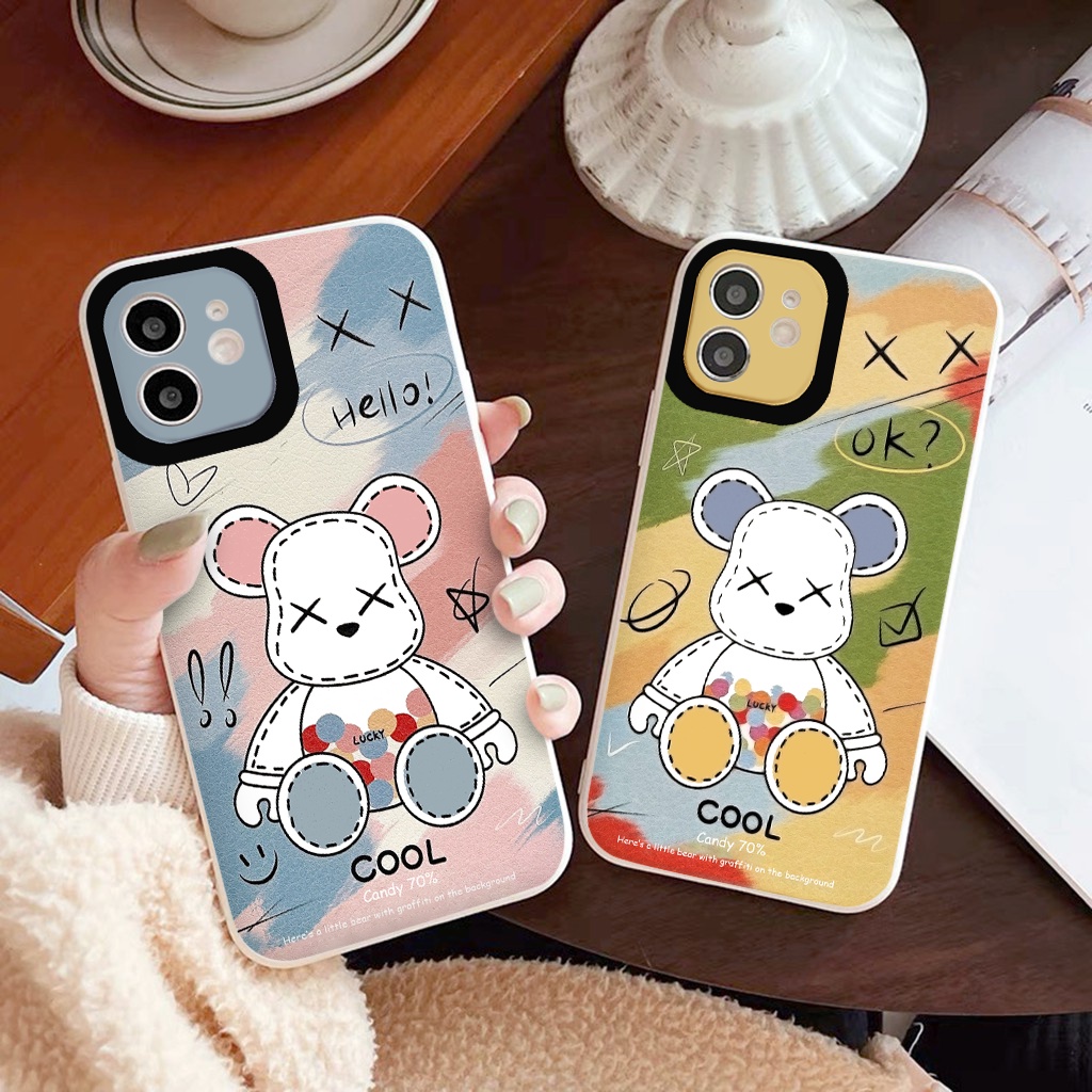 Ốp iphone hot trend vuông cạnh ốp lưng iphone Gấu COOL 6/6splus/7plus/8/8plus/xr/xs/12/13/pro/max/plus/promax tr223